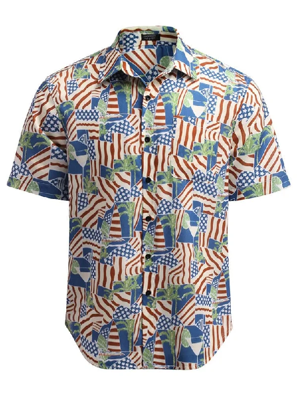 Hawaiian Tropical Button Down Vintage Floral Shirt (US Only)