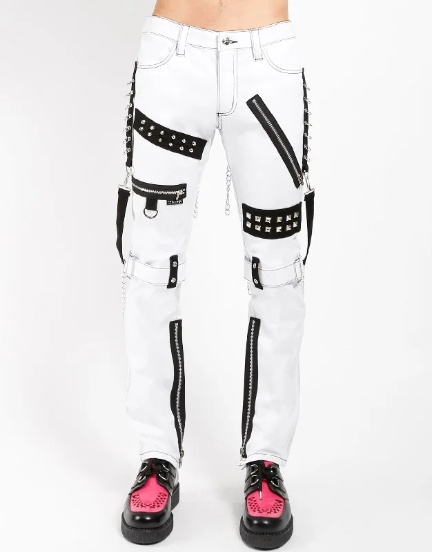 STUDDED BONDAGE PANT WHITE