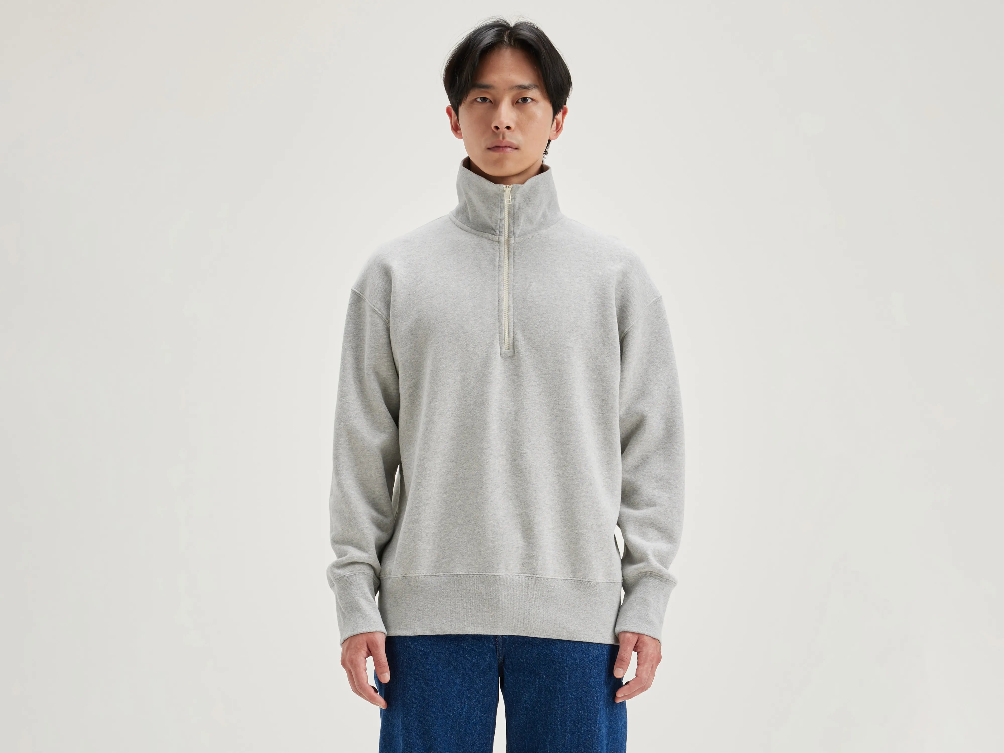 Faber zipped-collar sweatshirt (242 / M / H. GREY)