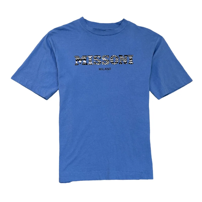 Men's Embroidered Logo T-Shirt Blue Size XS