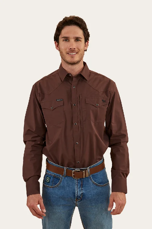 Dillinger Mens Western Shirt - Chocolate