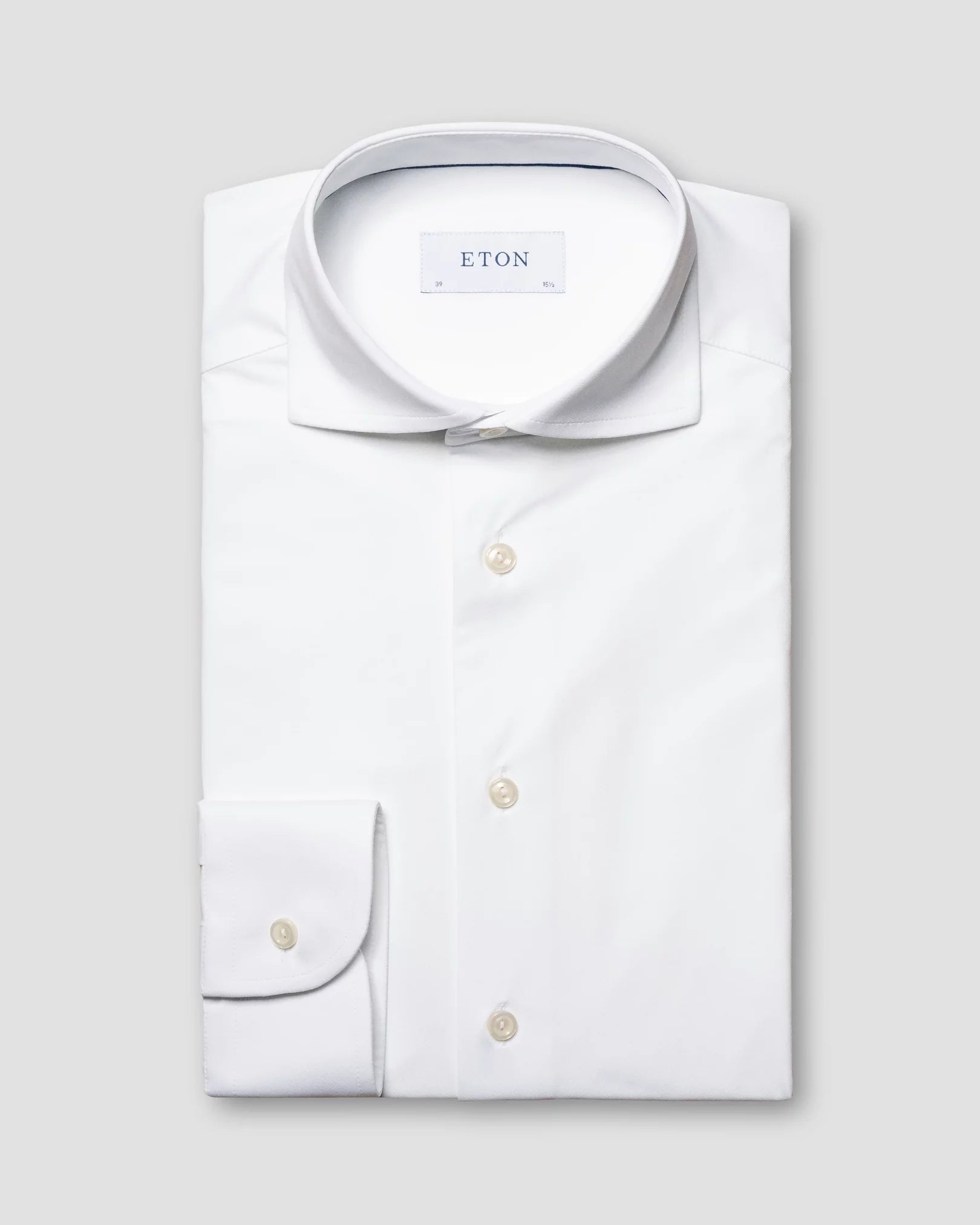 White 4-Way Stretch Slim Fit Dress Shirt - ETON