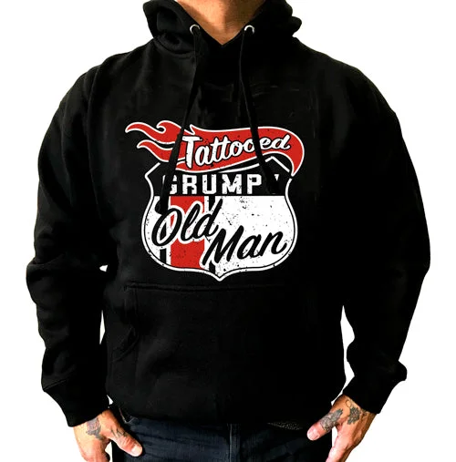 Tattooed Grumpy Old Man Pullover Unisex Hoodie