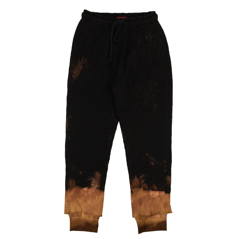 424 On Fairfax Waffle Knit Double Layer Pants - Black/Brown