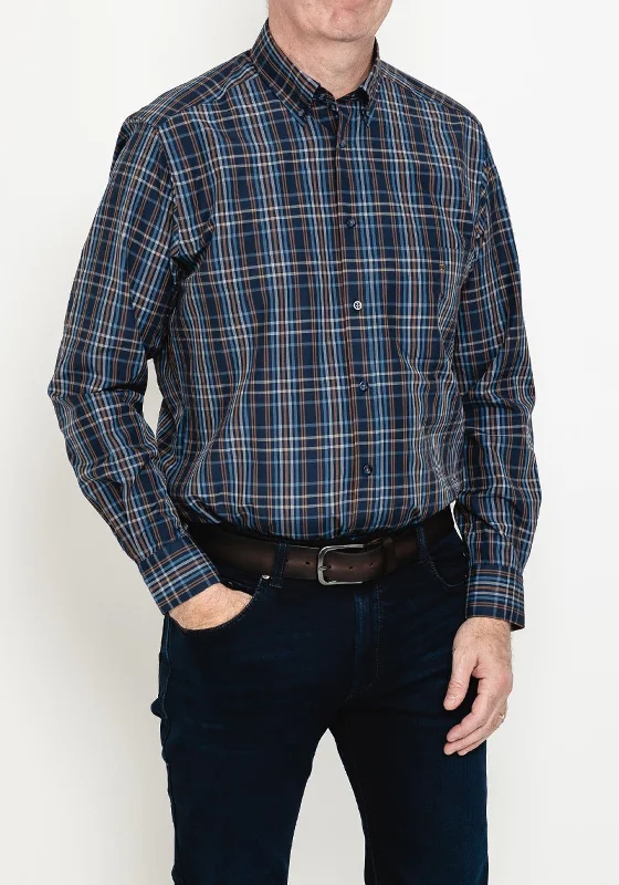 Daniel Grahame Drifters Ivano Plaid Shirt, Navy Multi