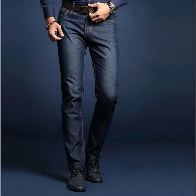 summer business men jeans good solid denim jeans men lightweight business straight mens jeans