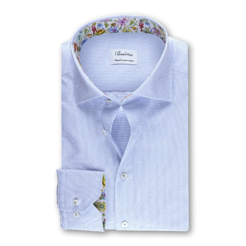 Light Blue Contrast Oxford Shirt Fitted Body - Stenströms