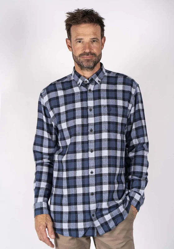 Pre End Farmer Check Shirt, Dark Denim