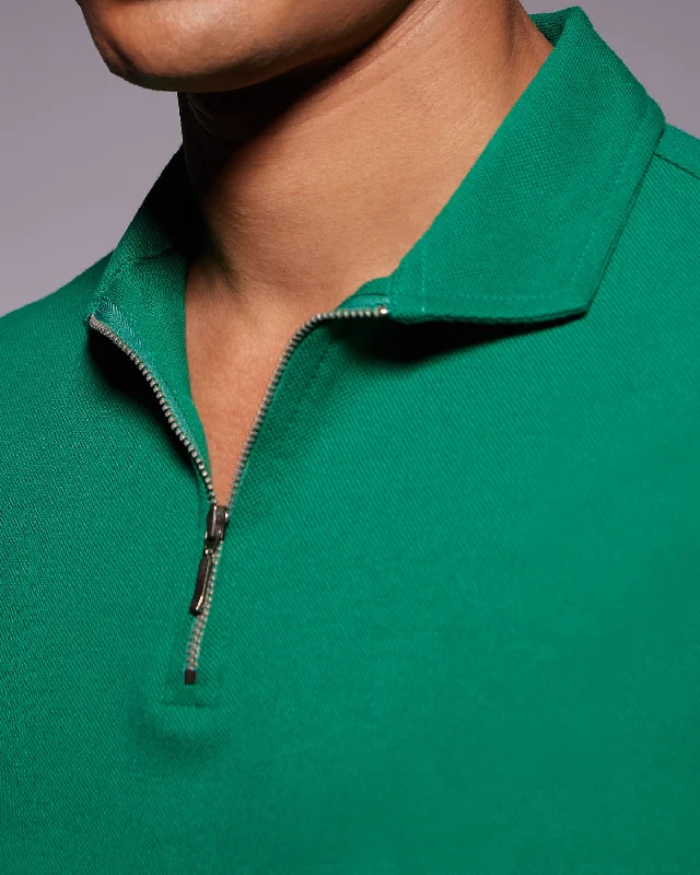 Signature Zipper Polo T-Shirt - Light Green