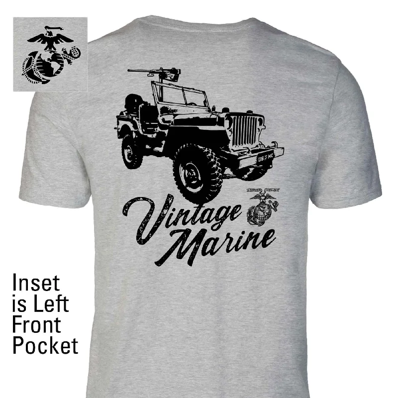 Vintage Marine Back With Front Pocket T-shirt