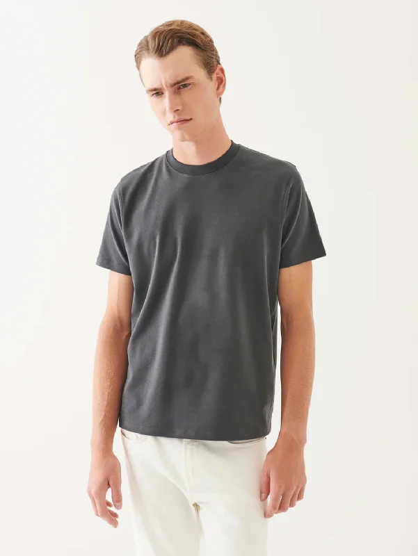 Pima Stretch Brushed T-Shirt - Soot