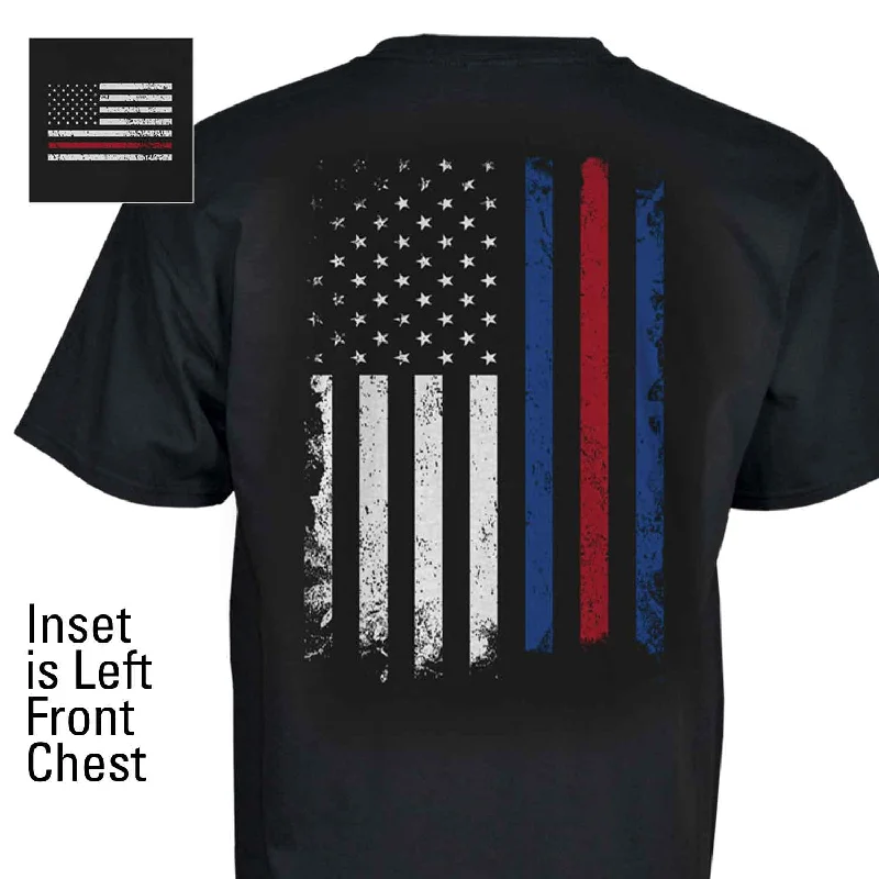 Marine Corps Blood Stripe Flag Black T-shirt