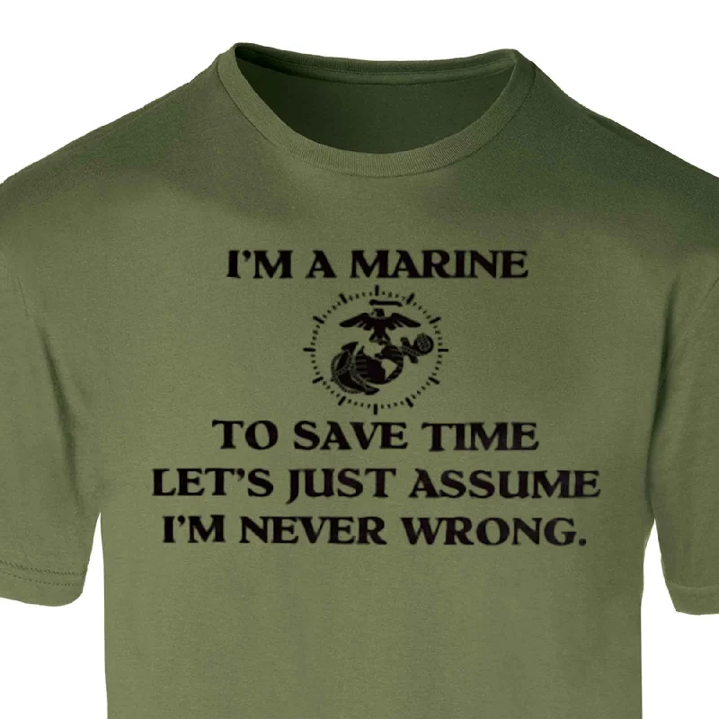 USMC 'I'm Never Wrong' Graphic T-Shirt