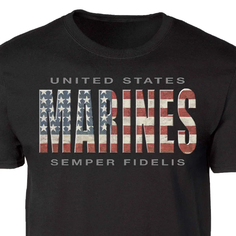 United States Marines USA Flag T-shirt