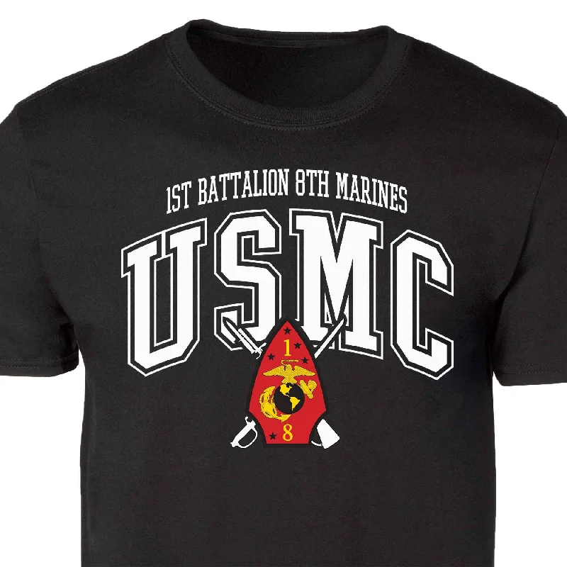 1st Battalion 8th Marines Arched Patch Graphic T-shirt