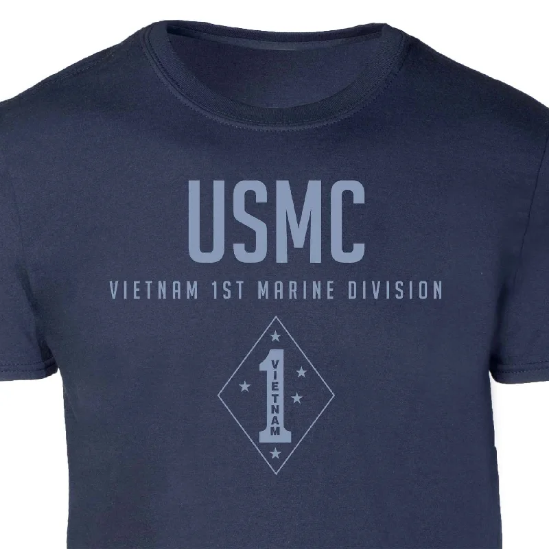 Vietnam 1st Marine Division Tonal Patch Graphic T-shirt