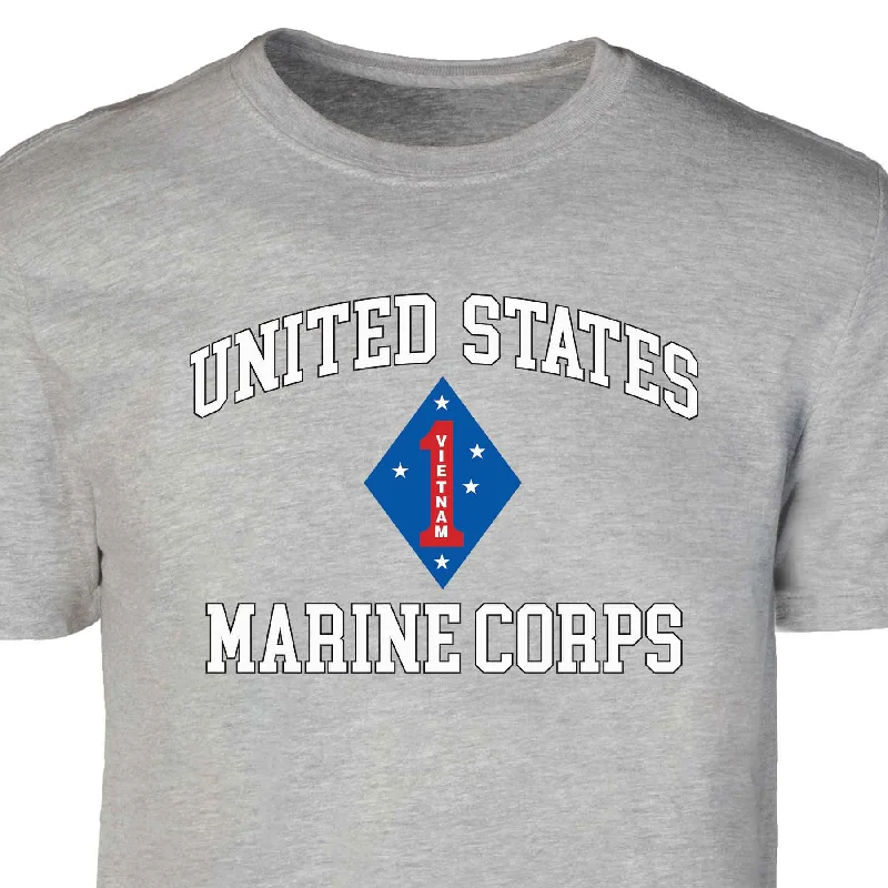 Vietnam 1st Marine Division USMC Patch Graphic T-shirt